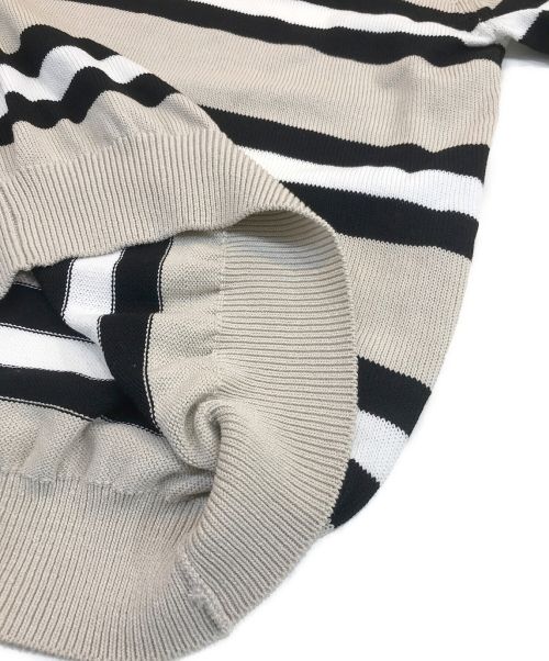 SOPHNET.（ソフネット）SOPHNET. (ソフネット) BORDER CREWNECK KNIT ベージュ×ブラック サイズ:Mの古着・服飾アイテム