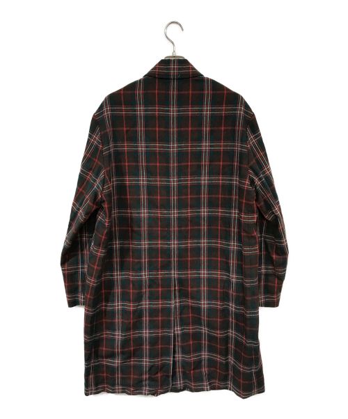 GUCCI（グッチ）GUCCI (グッチ) チェック柄チェスターコート レッド×グリーン サイズ:50の古着・服飾アイテム