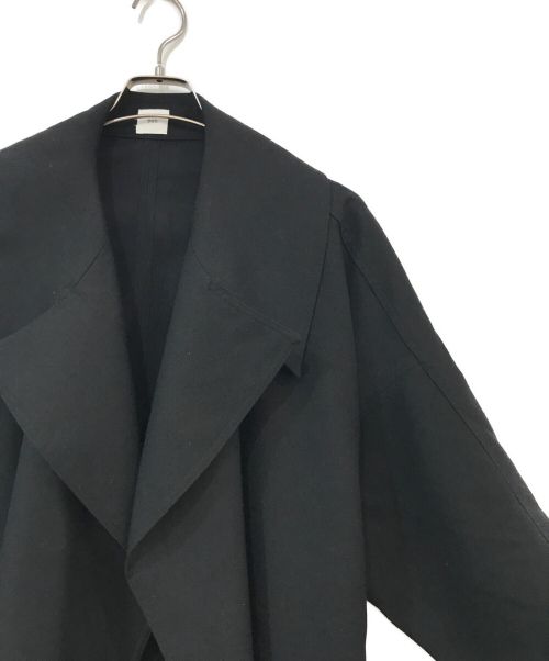 PAN（パン）PAN (パン) ウールツイル ショートトレンチコート ブラック サイズ:Lの古着・服飾アイテム