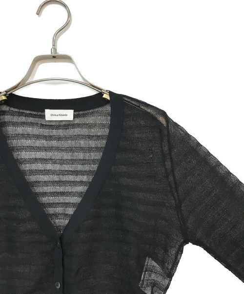 Chika Kisada（チカ キサダ）Chika Kisada (チカ キサダ) シアーニットカーディガン ブラック サイズ:1の古着・服飾アイテム