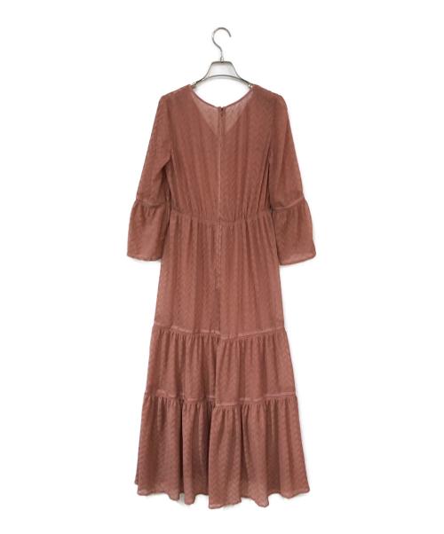 FRAY ID（フレイ アイディー）FRAY ID (フレイ アイディー) ヘリンボーンプリーツワンピース ピンク サイズ:記載なしの古着・服飾アイテム