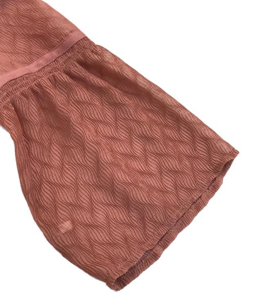 FRAY ID（フレイ アイディー）FRAY ID (フレイ アイディー) ヘリンボーンプリーツワンピース ピンク サイズ:記載なしの古着・服飾アイテム