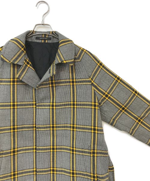 TAGLIATORE（タリアトーレ）TAGLIATORE (タリアトーレ) 比翼ステンカラーコート グレー×イエロー サイズ:48の古着・服飾アイテム