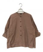 LOEFFロエフ）の古着「コットンウェザー パフスリーブ シャツ」｜ブラウン