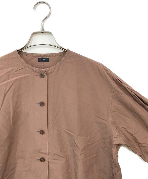 LOEFF（ロエフ）LOEFF (ロエフ) コットンウェザー パフスリーブ シャツ ブラウンの古着・服飾アイテム