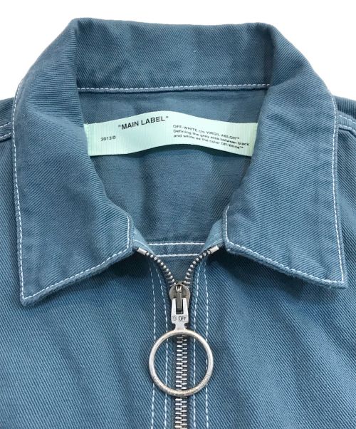 OFFWHITE（オフホワイト）OFFWHITE (オフホワイト) カットオオフジャケット ブルー サイズ:Lの古着・服飾アイテム