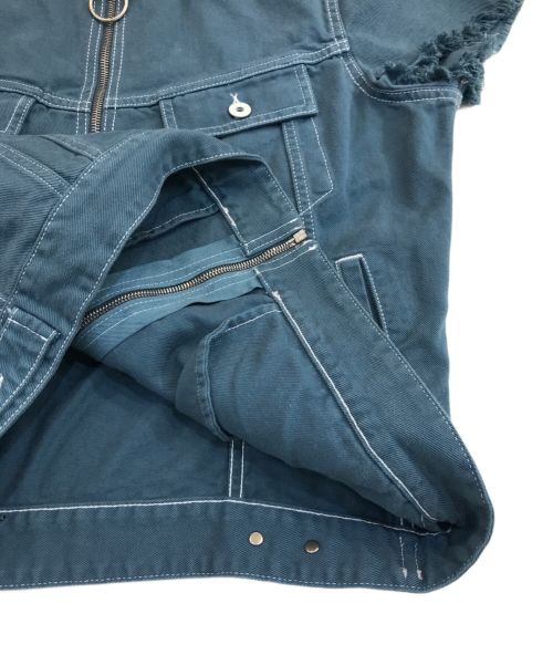 OFFWHITE（オフホワイト）OFFWHITE (オフホワイト) カットオオフジャケット ブルー サイズ:Lの古着・服飾アイテム