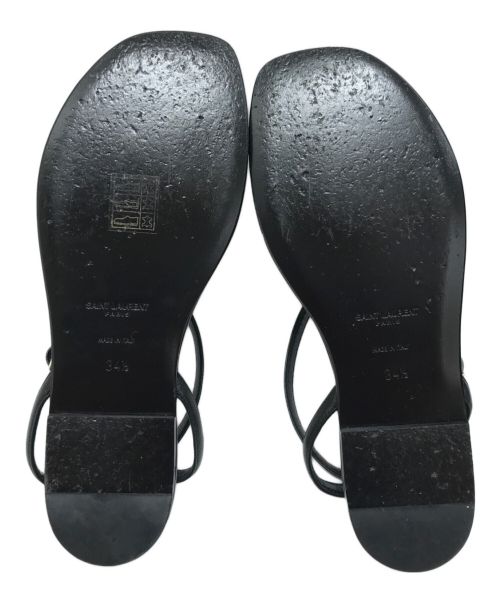 Saint Laurent Paris（サンローランパリ）Saint Laurent Paris (サンローランパリ) レザーロゴフラットトングサンダル ブラック サイズ:34 1/2の古着・服飾アイテム