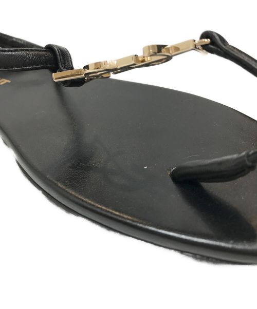 Saint Laurent Paris（サンローランパリ）Saint Laurent Paris (サンローランパリ) レザーロゴフラットトングサンダル ブラック サイズ:34 1/2の古着・服飾アイテム