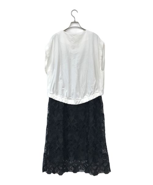 GRACE CLASS（グレースクラス）GRACE CLASS (グレースクラス) キカレースレイヤードワンピース ブラック×ホワイト サイズ:36の古着・服飾アイテム