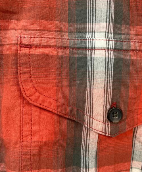 FILSON（フィルソン）FILSON (フィルソン) Washed Short Sleeve Feather Cloth Shirt/ウォッシュドショートスリーブフェザークロスシャツ レッド サイズ:SIZE Mの古着・服飾アイテム