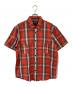 FILSON（フィルソン）の古着「Washed Short Sleeve Feather Cloth Shirt/ウォッシュドショートスリーブフェザークロスシャツ」｜レッド