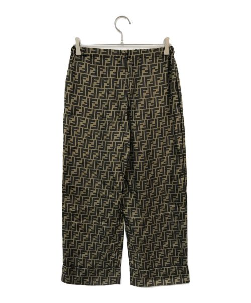 FENDI（フェンディ）FENDI (フェンディ) ズッカ柄シルクパンツ ブラウン サイズ:40の古着・服飾アイテム