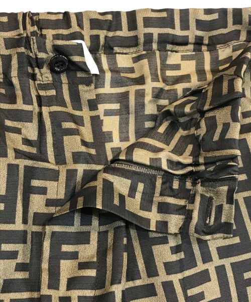 FENDI（フェンディ）FENDI (フェンディ) ズッカ柄シルクパンツ ブラウン サイズ:40の古着・服飾アイテム