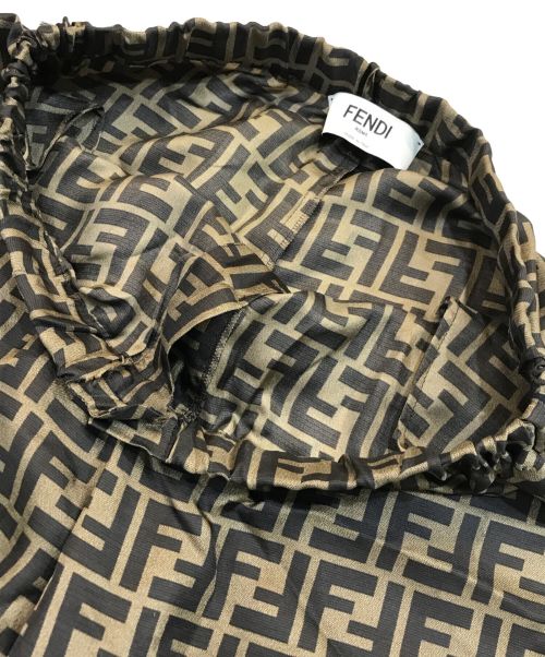 FENDI（フェンディ）FENDI (フェンディ) ズッカ柄シルクパンツ ブラウン サイズ:40の古着・服飾アイテム