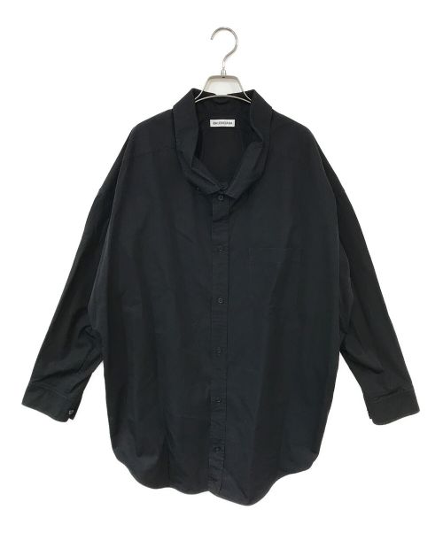 BALENCIAGA（バレンシアガ）BALENCIAGA (バレンシアガ) バックロゴ ボタンダウン オーバーサイズシャツ ブラック サイズ:32の古着・服飾アイテム