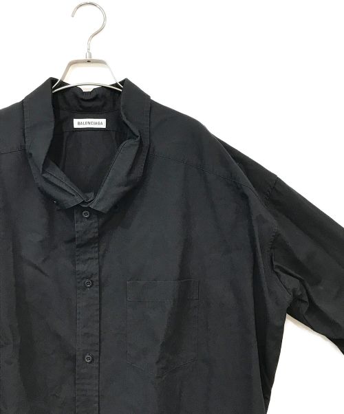 BALENCIAGA（バレンシアガ）BALENCIAGA (バレンシアガ) バックロゴ ボタンダウン オーバーサイズシャツ ブラック サイズ:32の古着・服飾アイテム