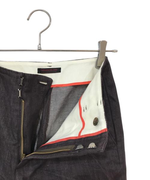 TOMORROW LAND collection（トゥモローランドコレクション）TOMORROW LAND collection (トゥモローランドコレクション) コットンリネンデニム ハイウエストワイドパンツ ブラウン サイズ:36の古着・服飾アイテム