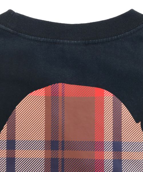 A BATHING APE（ア ベイシング エイプ）A BATHING APE (アベイシングエイプ) タータンチェックロゴTシャツ ブラック サイズ:Lの古着・服飾アイテム
