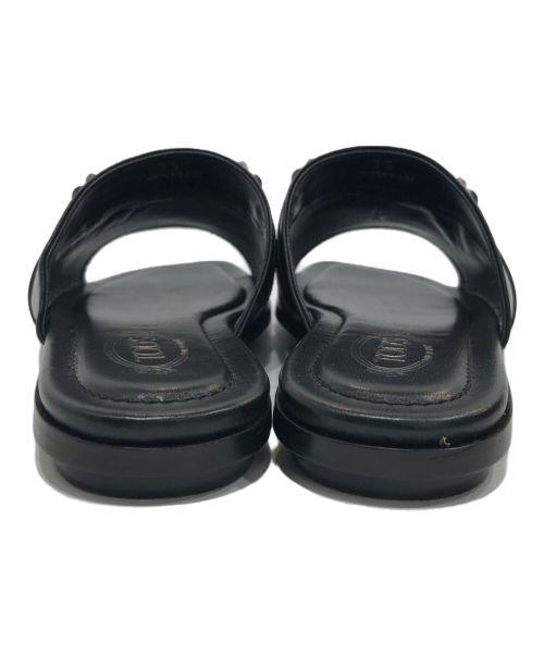 TOD'S（トッズ）TOD'S (トッズ) ダブルTフラットサンダル ブラック サイズ:35の古着・服飾アイテム