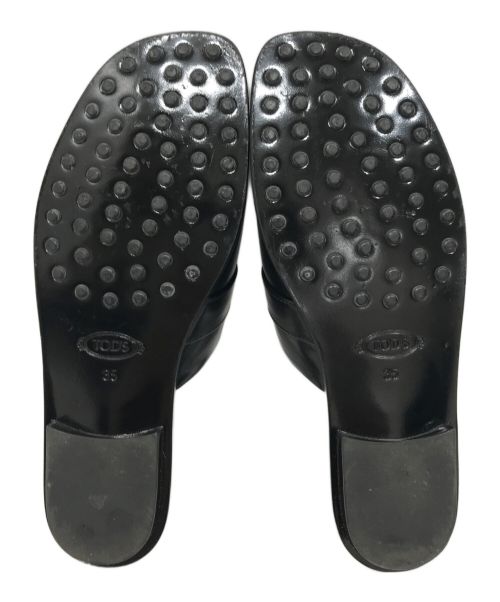 TOD'S（トッズ）TOD'S (トッズ) ダブルTフラットサンダル ブラック サイズ:35の古着・服飾アイテム