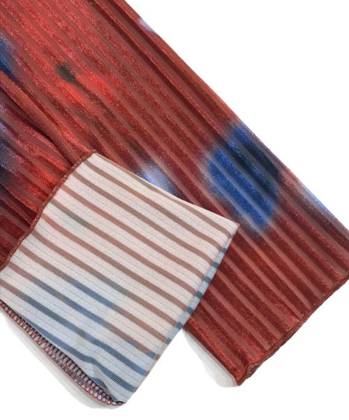 Ameri（アメリ）AMERI (アメリ) MILA VELOUR CUT TOP レッド×ブルー サイズ:Fの古着・服飾アイテム