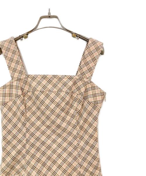 BURBERRY BLUE LABEL（バーバリーロンドンブルーレーベル）BURBERRY BLUE LABEL (バーバリーロンドンブルーレーベル) ノースリーブチェックワンピース ベージュ サイズ:SIZE 36の古着・服飾アイテム