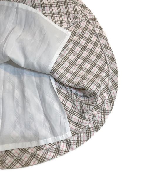 BURBERRY BLUE LABEL（バーバリー ブルー レーベル）BURBERRY BLUE LABEL (バーバリーロンドンブルーレーベル) チェックフレンチスリーブワンピース ホワイト×ピンク サイズ:SIZE 38の古着・服飾アイテム