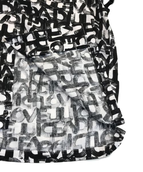 MINEDENIM（マインデニム）MINEDENIM (マインデニム) L.J.A Denim Open Collar SH ブラック×ホワイト サイズ:3の古着・服飾アイテム