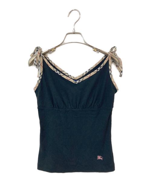 BURBERRY BLUE LABEL（バーバリー ブルー レーベル）BURBERRY BLUE LABEL (バーバリーロンドンブルーレーベル) ノバチェックノースリーブカットソー ブラック サイズ:SIZE 38の古着・服飾アイテム