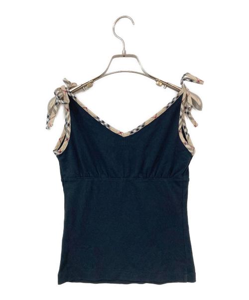 BURBERRY BLUE LABEL（バーバリー ブルー レーベル）BURBERRY BLUE LABEL (バーバリーロンドンブルーレーベル) ノバチェックノースリーブカットソー ブラック サイズ:SIZE 38の古着・服飾アイテム