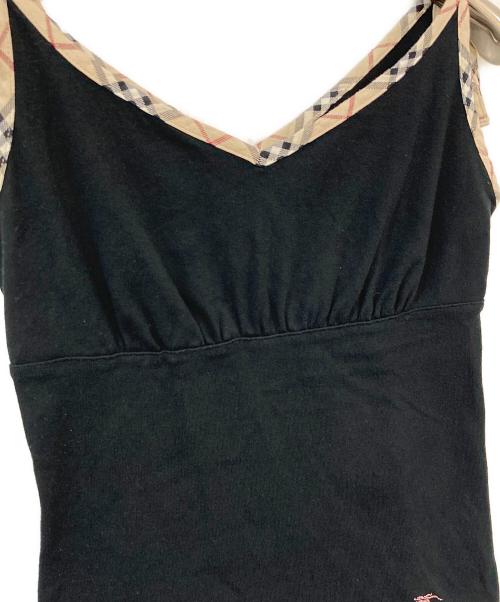 BURBERRY BLUE LABEL（バーバリー ブルー レーベル）BURBERRY BLUE LABEL (バーバリーロンドンブルーレーベル) ノバチェックノースリーブカットソー ブラック サイズ:SIZE 38の古着・服飾アイテム
