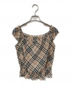 BURBERRY BLUE LABELバーバリーロンドンブルーレーベル）の古着「ノバチェックブラウス」｜ベージュ