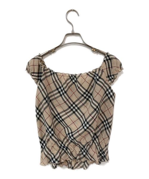 BURBERRY BLUE LABEL（バーバリーロンドンブルーレーベル）BURBERRY BLUE LABEL (バーバリーロンドンブルーレーベル) ノバチェックブラウス ベージュ サイズ:38の古着・服飾アイテム