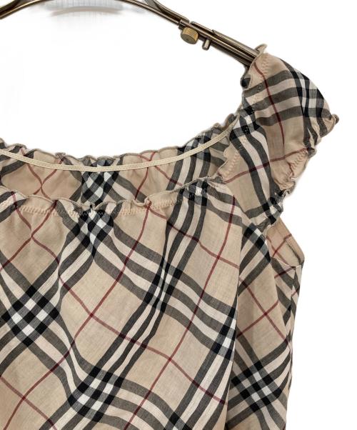 BURBERRY BLUE LABEL（バーバリーロンドンブルーレーベル）BURBERRY BLUE LABEL (バーバリーロンドンブルーレーベル) ノバチェックブラウス ベージュ サイズ:38の古着・服飾アイテム