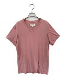 Maison Margiela（メゾンマルジェラ）の古着「Vネックカットソー」｜ピンク