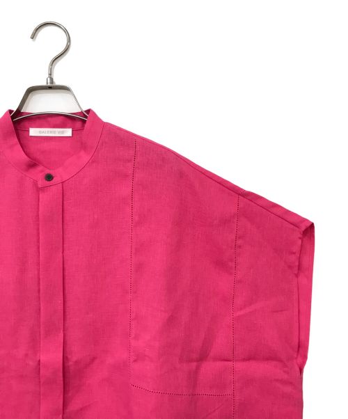 GALERIE VIE（ギャルリーヴィー）GALERIE VIE (ギャルリーヴィー) フレンチリネン スタンドカラーシャツ ピンク サイズ:Fの古着・服飾アイテム