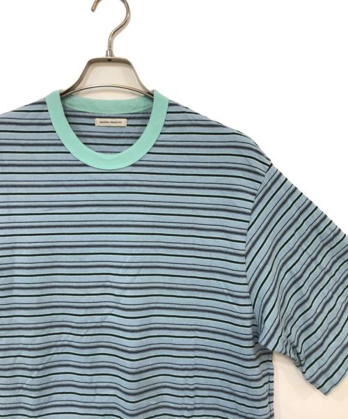 UNIVERSAL PRODUCTS.（ユニバーサルプロダクツ）UNIVERSAL PRODUCTS. (ユニバーサルプロダクツ) マルチボーダー ショートスリーブ ティーシャツ ブルー サイズ:3の古着・服飾アイテム