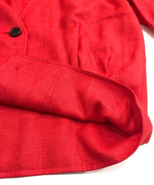 Christian Dior pret a porter（クリスチャンディオールプレタポルテ）Christian Dior pret a porter (クリスチャンディオールプレタポルテ) ノーカラージャケット レッド サイズ:Mの古着・服飾アイテム