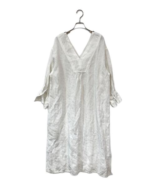 JOURNAL STANDARD relume（ジャーナルスタンダード レリューム）JOURNAL STANDARD relume (ジャーナルスタンダード レリューム) クラスキーリネンカフタンワンピース ホワイト サイズ:Fの古着・服飾アイテム