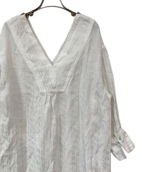 JOURNAL STANDARD relume（ジャーナルスタンダード レリューム）JOURNAL STANDARD relume (ジャーナルスタンダード レリューム) クラスキーリネンカフタンワンピース ホワイト サイズ:Fの古着・服飾アイテム
