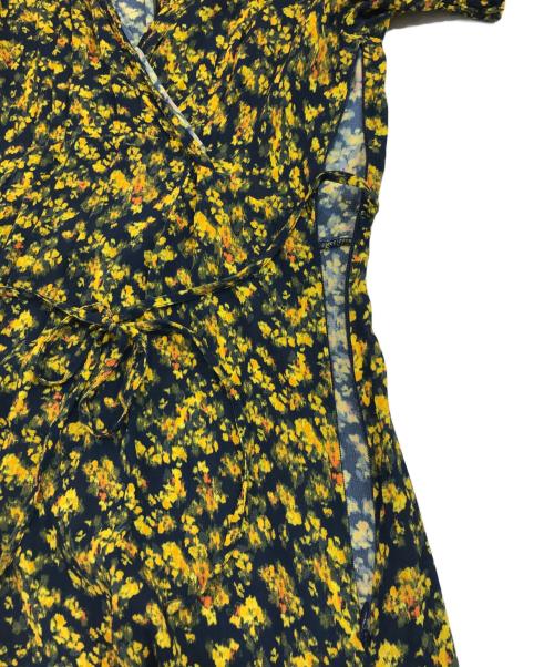 FRAY ID（フレイ アイディー）FRAY ID (フレイ アイディー) レーヨンプリントワンピース ネイビーの古着・服飾アイテム