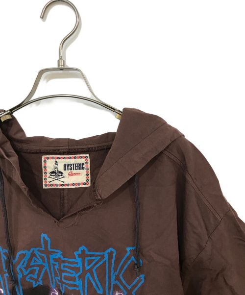 Hysteric Glamour（ヒステリックグラマー）Hysteric Glamour (ヒステリックグラマー) HYS THRASH CITY オーバーサイズフーデッドプルオーバー ブラウン サイズ:FREEの古着・服飾アイテム