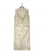 Adam et Ropeアダム エ ロペ）の古着「ノースリーブテーラードワンピース」｜ベージュ