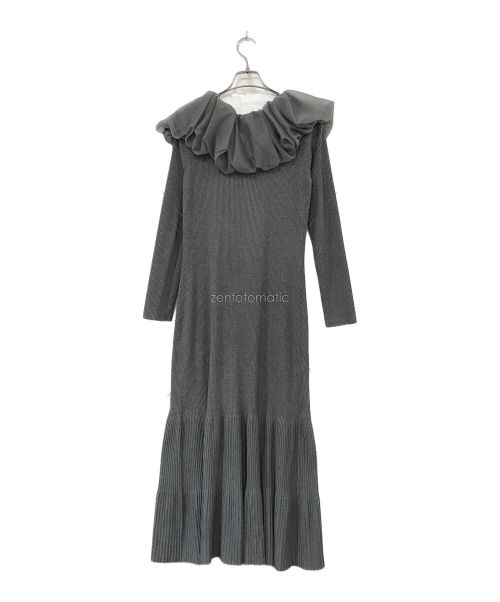 CELFORD（セルフォード）CELFORD (セルフォード) ケープデザインニットワンピース グレー サイズ:38の古着・服飾アイテム