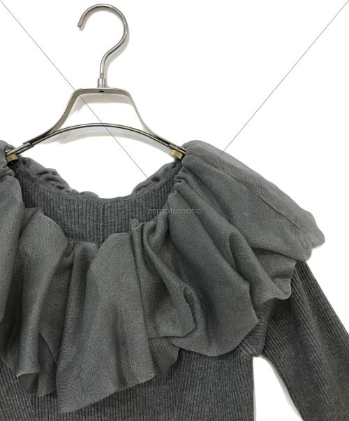 CELFORD（セルフォード）CELFORD (セルフォード) ケープデザインニットワンピース グレー サイズ:38の古着・服飾アイテム