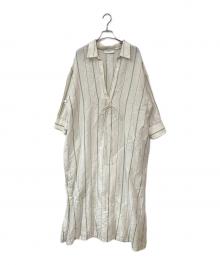 normment（ノーメント）の古着「スキッパーリネンワンピース」｜ベージュ