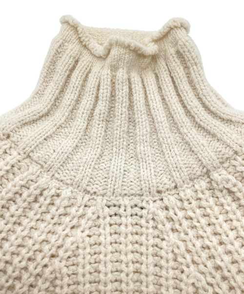 BATONER（バトナ―）BATONER (バトナ―) ウール チャンキー シグネチャー ハイネック ニット ベージュ サイズ:1の古着・服飾アイテム