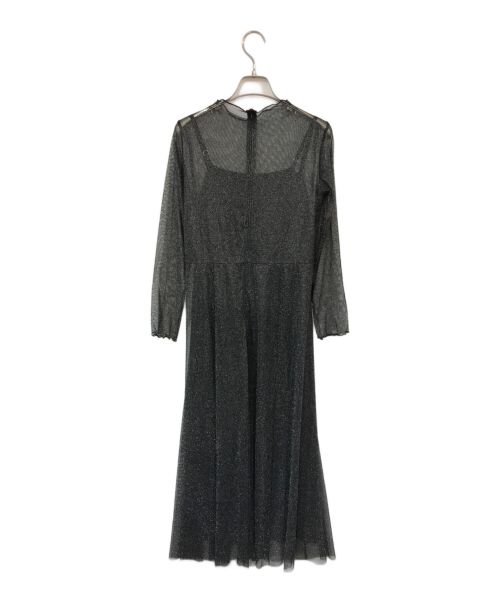 Kaene（カエン）kaene (カエン) ラメチュールメロウワンピース シルバー サイズ:36の古着・服飾アイテム