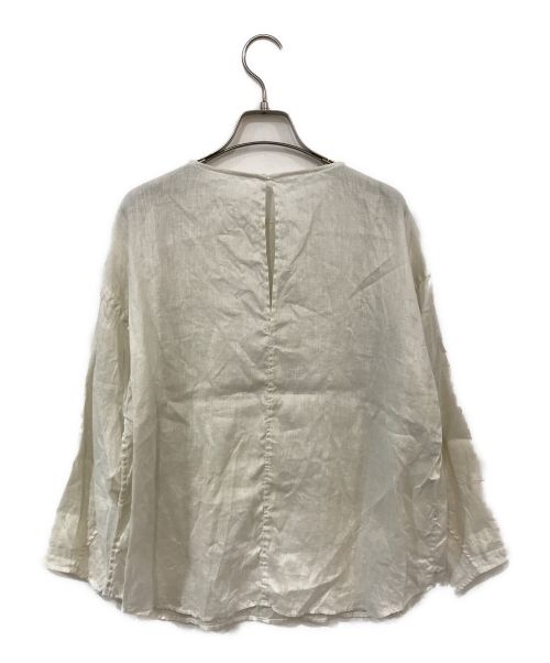 FRAMeWORK（フレームワーク）FRAMeWORK (フレームワーク) フレンチリネンクルーネックプルオーバー2 ホワイト サイズ:記載なしの古着・服飾アイテム